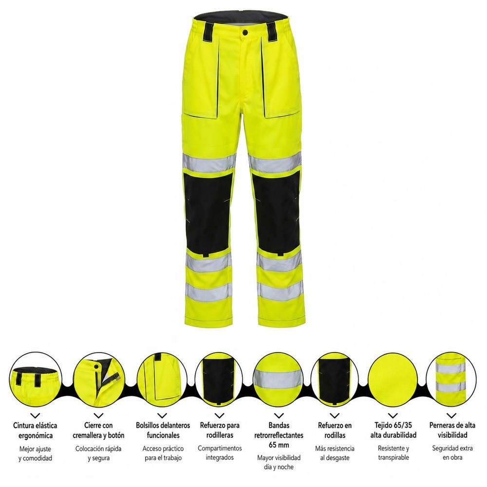 Pantalon Alta Visibilidad Talla XL Pantalon Trabajo Alta Visibilidad Con Banda Reflectora al por Mayor | Almacén de Ferretería