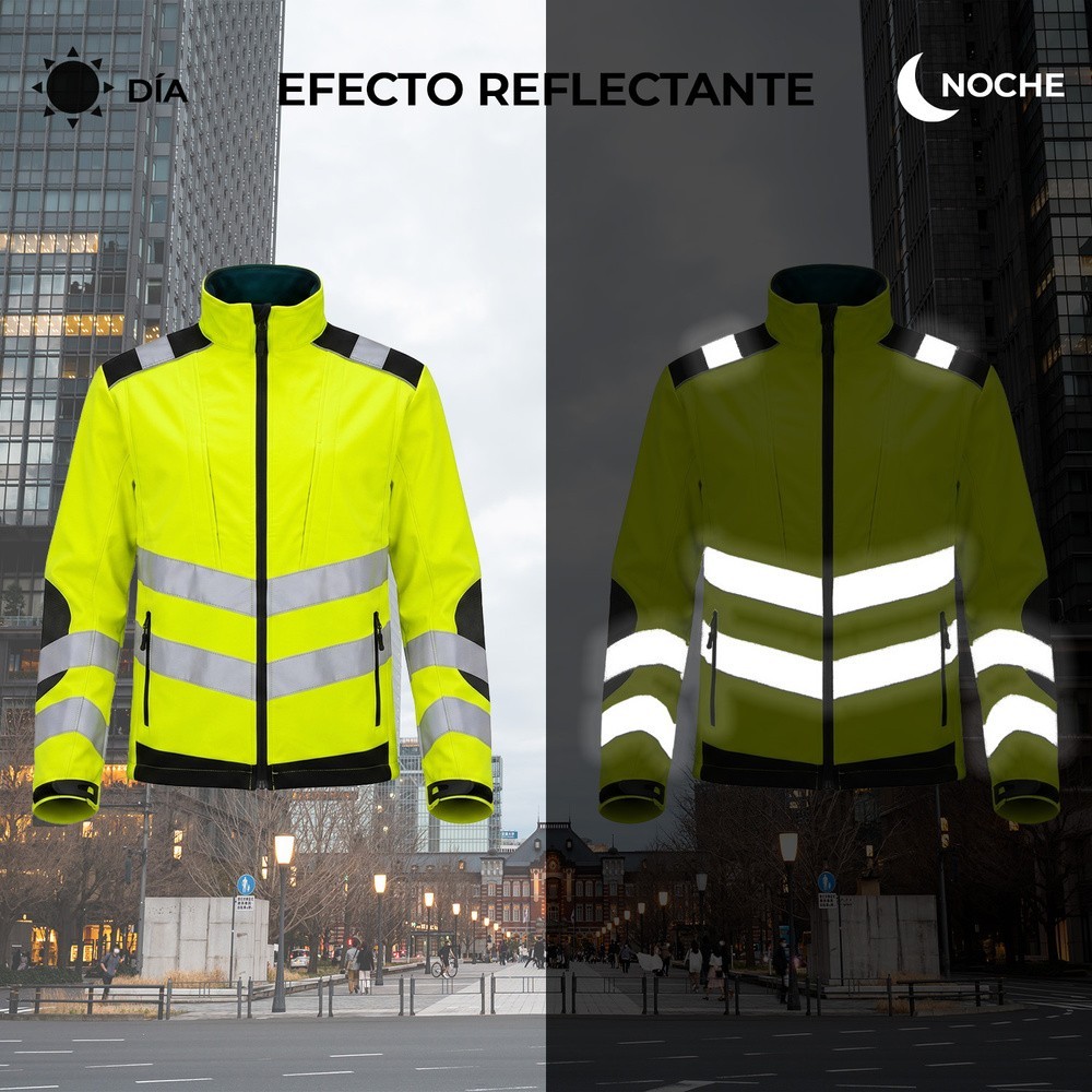 Chaqueta Alta Visibilidad Softshell Talla XXL, Chaqueta Trabajo Alta Visibilidad Con Banda Reflectora al por Mayor | Almacén de 