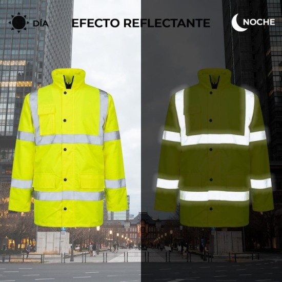 Parka Alta Visibilidad Lluvia Talla L, 100% Impermeable, Parka Impermeable Trabajo al por Mayor | Almacén de Ferretería