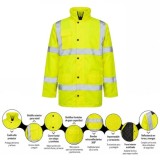Parka Alta Visibilidad Lluvia Talla XL, 100% Impermeable, Parka Impermeable Trabajo al por Mayor | Almacén de Ferretería