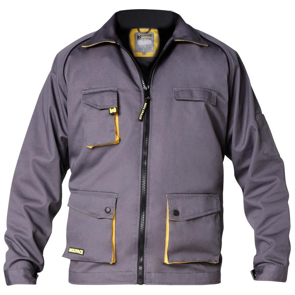 Chaqueta de Trabajo Gris/Amarillo Talla 52/54 L al por Mayor | Almacén de Ferretería
