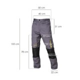 Pantalones Largos DeTrabajo, Multibolsillos, Resistentes, Rodilla Reforzada, Gris/Amarillo Talla 38/40 S (Slim Fit) al por Mayor
