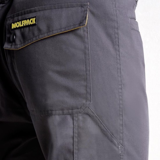 Pantalones Largos DeTrabajo, Multibolsillos, Resistentes, Rodilla Reforzada, Gris/Amarillo Talla 42/44 M (Slim Fit) al por Mayor