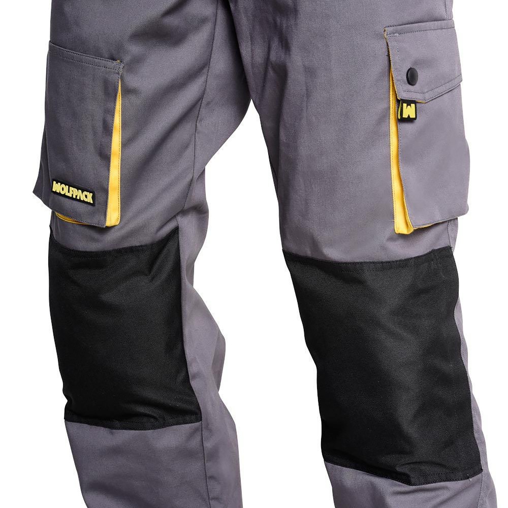 Pantalones Largos DeTrabajo, Multibolsillos, Resistentes, Rodilla Reforzada, Gris/Amarillo Talla 42/44 M (Slim Fit) al por Mayor