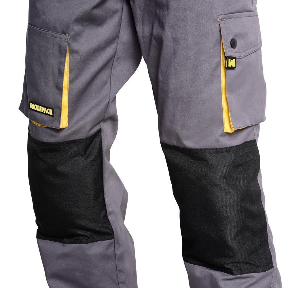 Pantalones Largos DeTrabajo, Multibolsillos, Resistentes, Rodilla Reforzada, Gris/Amarillo Talla 46/48 L (Slim Fit) al por Mayor