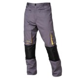 Pantalones Largos DeTrabajo, Multibolsillos, Resistentes, Rodilla Reforzada, Gris/Amarillo Talla 54/56 XXL (Slim Fit) al por May