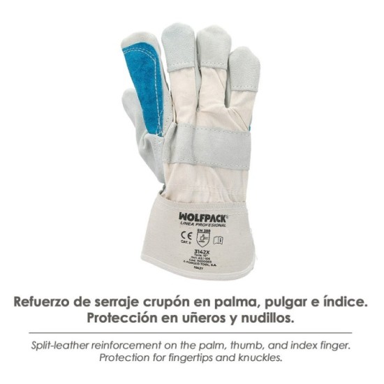 Guantes Americano Serraje Palma Reforzada (Par) al por Mayor | Almacén de Ferretería
