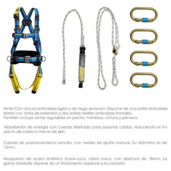 Arnes Anticaidas Kit Seguridad Nº 2 (7 piezas) EN361 al por Mayor | Almacén de Ferretería