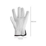Guantes De Trabajo De Piel Flor De Vacuno, Proteccion Laboral, Riesgos Mecanicos, Guantes De Seguridad De Cuero, Talla 7" (Par) 