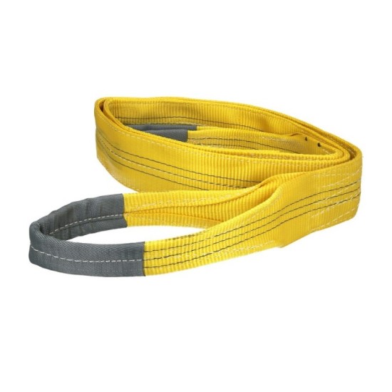 Eslinga Plana Doble Banda 3,000 Kg, Factor Seguridad 7:1, Longitud: 4 Metros Ancho 9 cm, 100% Poliester, Color Amarilla al por M