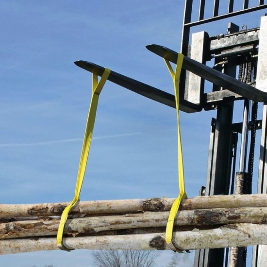 Eslinga Plana Doble Banda 3,000 Kg, Factor Seguridad 7:1, Longitud: 6 Metros Ancho 9 cm, 100% Poliester, Color Amarilla al por M
