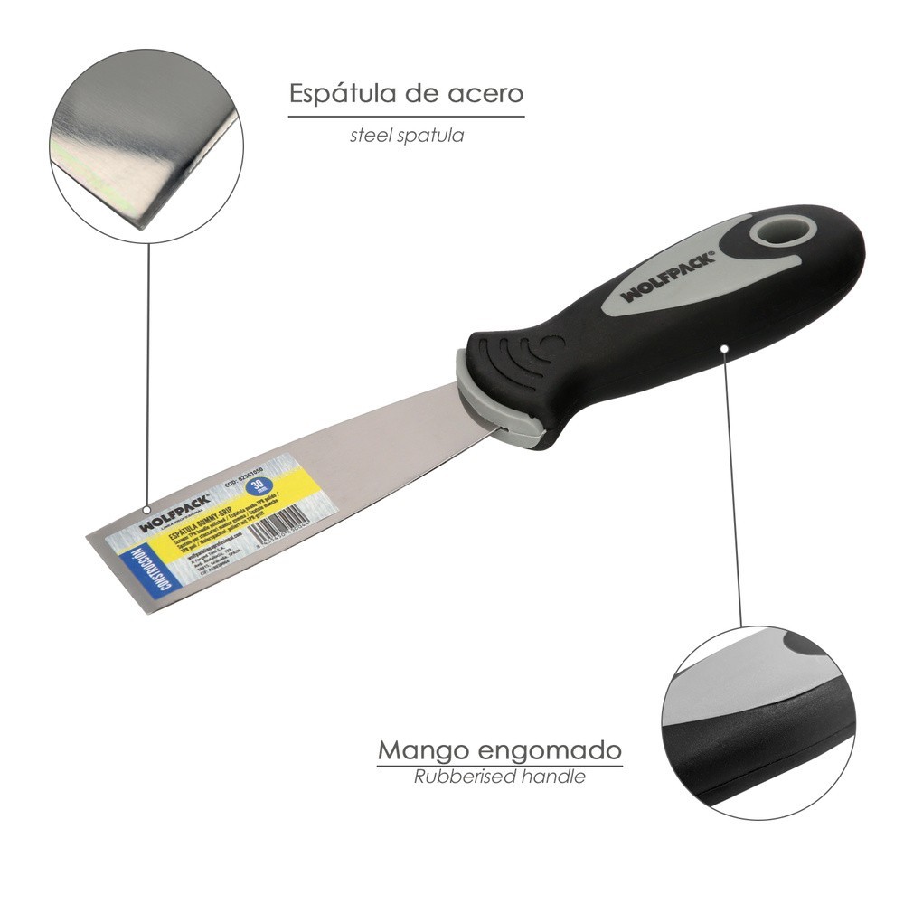Espatula Mango Gummy Grip Hoja 30 mm, Aplicar Yeso, Pintora, Masillas, Pladur, etc, al por Mayor | Almacén de Ferretería
