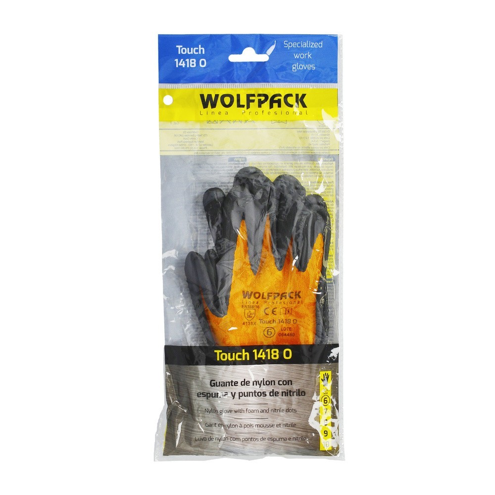Guantes Nylon Con Palma En Foam y Puntos Nitrilo Touch 7" (Par) al por Mayor | Almacén de Ferretería