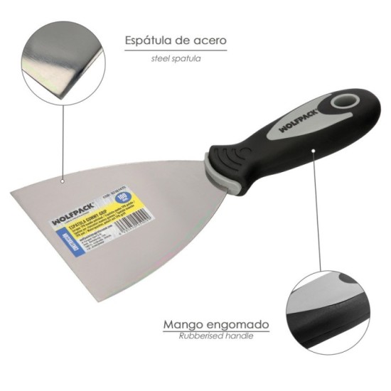 Espatula Mango Gummy Grip Hoja 100 mm, Aplicar Yeso, Pintora, Masillas, Pladur, etc, al por Mayor | Almacén de Ferretería