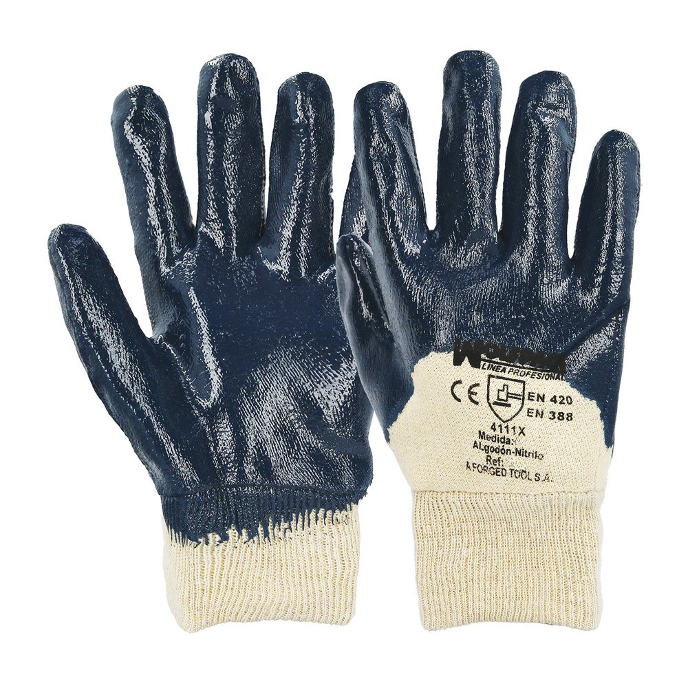 Guantes Nitrilo / Lona Pesados Nimax 8" (Par) al por Mayor | Almacén de Ferretería