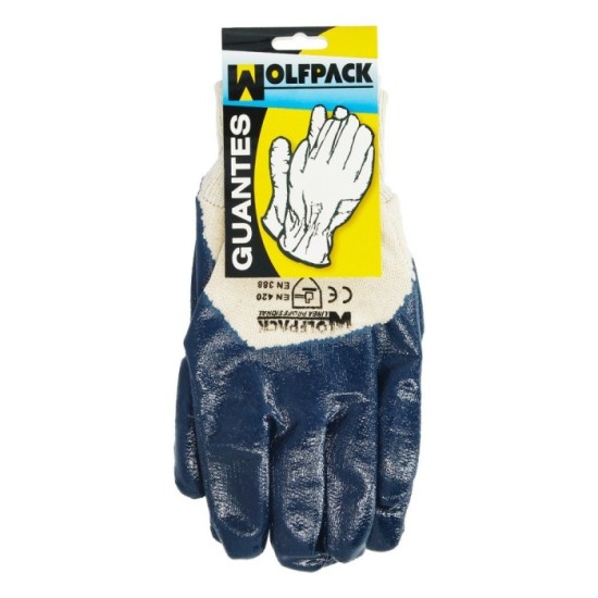 Guantes Nitrilo / Lona Pesados Nimax 8" (Par) al por Mayor | Almacén de Ferretería