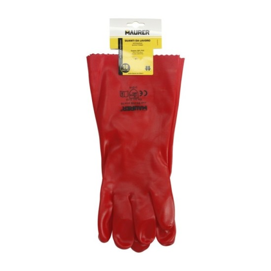 Guantes Pvc Rojo 35 cm, (Par) al por Mayor | Almacén de Ferretería