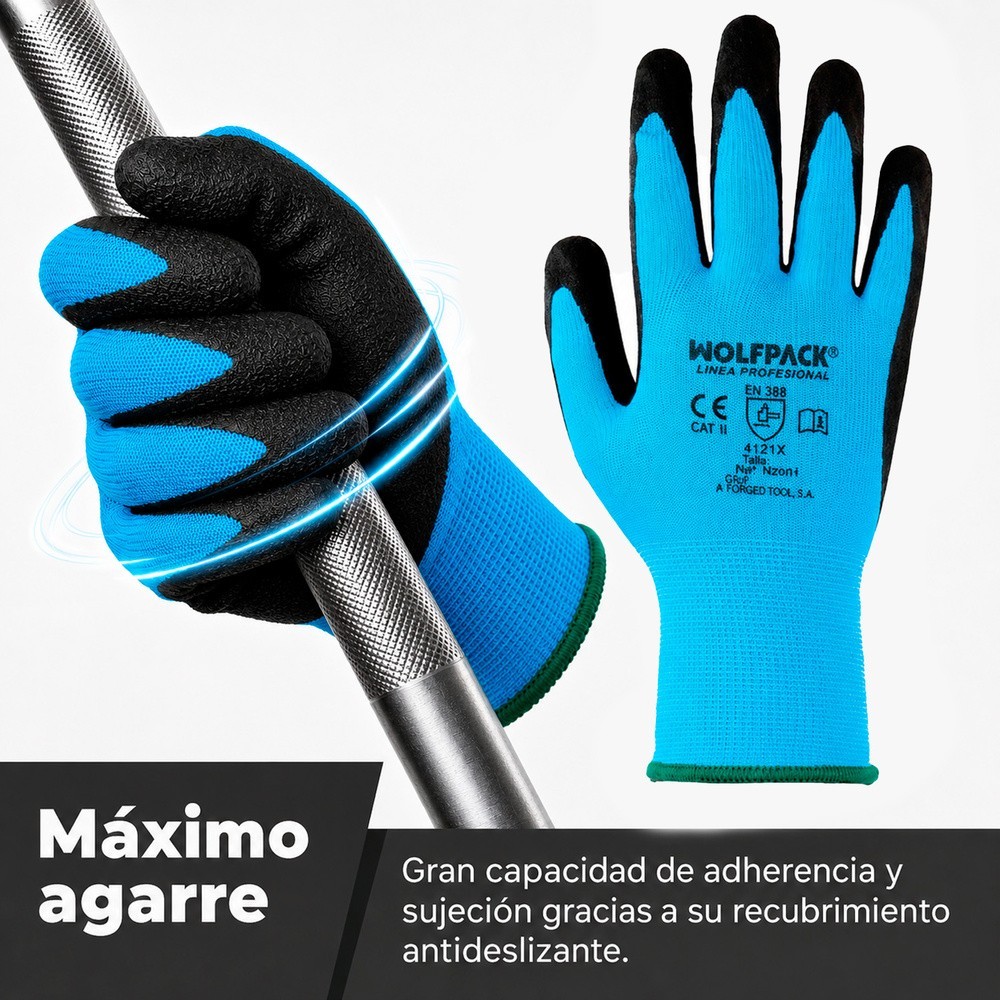 Guantes Nitrilo Reforzado Impregnado Talla 8" (Par) al por Mayor | Almacén de Ferretería