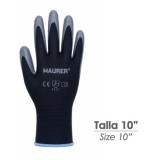 Guante De Trabajo De Poliéster Con Recubrimiento De Nitrilo - Talla 10" (Par) al por Mayor | Almacén de Ferretería
