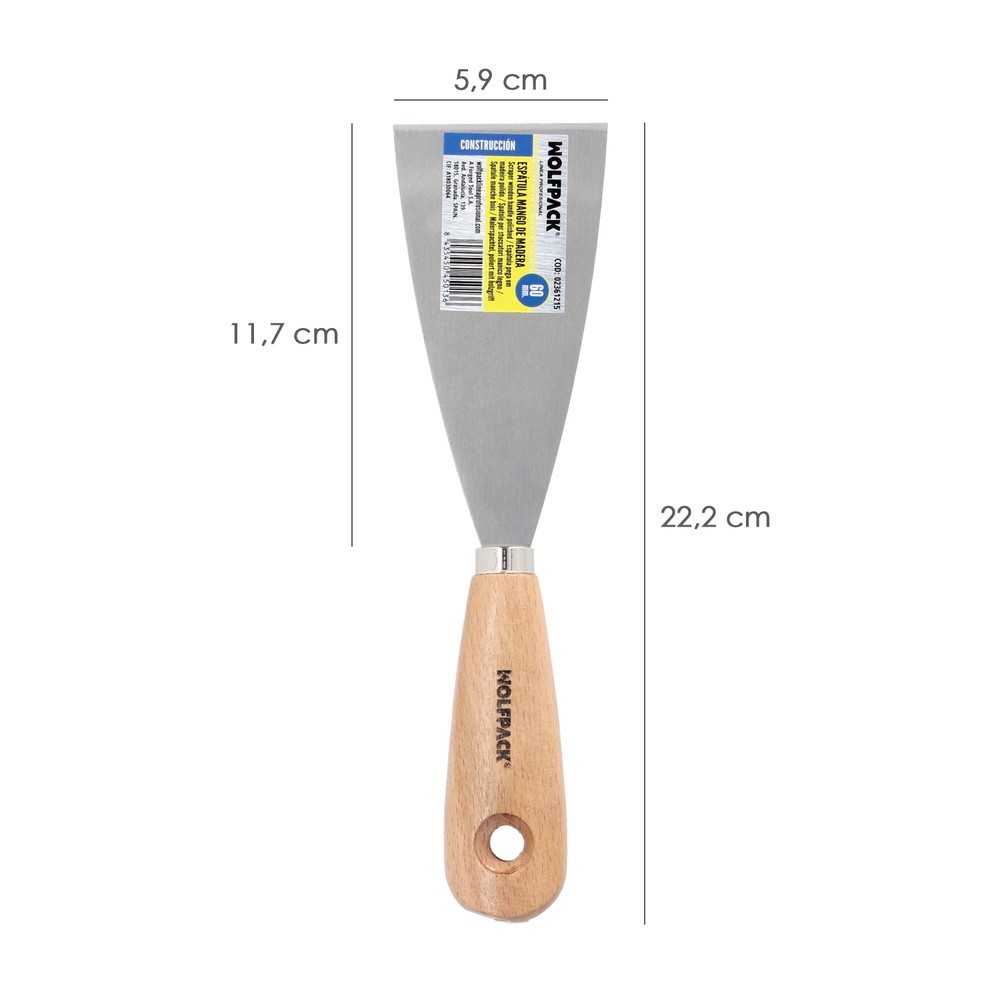 Espatula Mango Madera Hoja Acero 60 mm, Aplicar Yeso, Pintora, Masillas, Pladur, etc, al por Mayor | Almacén de Ferretería