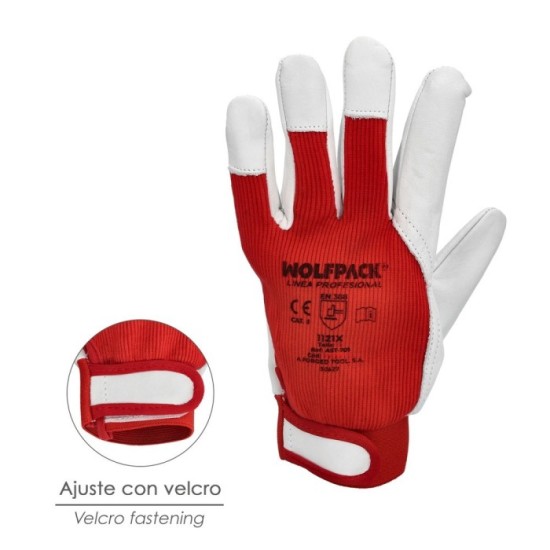 Guantes Piel / Lona Con Velcro, Con Colgador 10" Guantes De Trabajo, Guantes De Protección (Par) al por Mayor | Almacén de Ferre