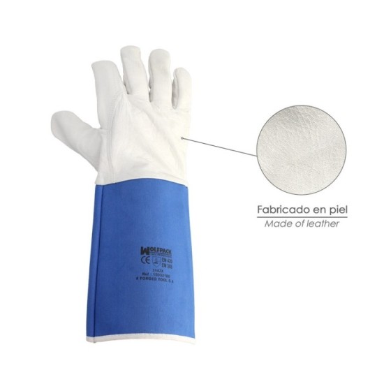 Guantes Piel Serraje Largos 40 cm, guante Resistente, Guante Comodo, Guantes De Trabajo, (Par) al por Mayor | Almacén de Ferrete
