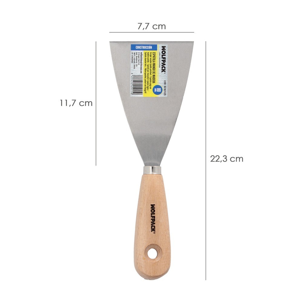 Espatula Mango Madera Hoja Acero 80 mm, Aplicar Yeso, Pintora, Masillas, Pladur, etc, al por Mayor | Almacén de Ferretería