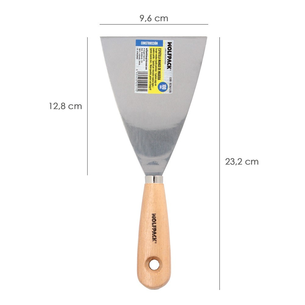 Espatula Mango Madera Hoja Acero 100 mm, Aplicar Yeso, Pintora, Masillas, Pladur, etc, al por Mayor | Almacén de Ferretería