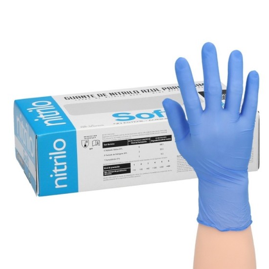 Guante Desechable Nitrilo Azul  L 3,5 gms, Caja 100 unidades, al por Mayor | Almacén de Ferretería