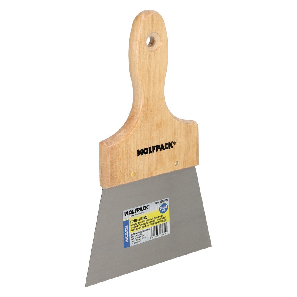 Espatula Techos Mango Madera Hoja Acero 90 x 140 mm, Aplicar Yeso, Pintora, Masillas, Pladur, etc, al por Mayor | Almacén de Fer