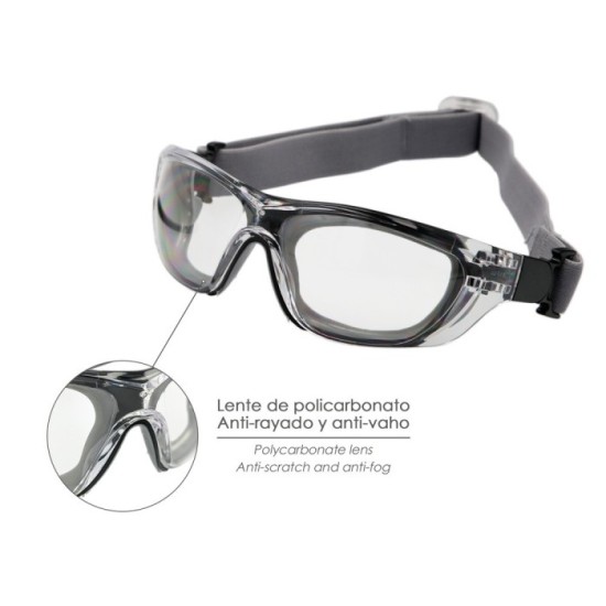 Gafas de Seguridad Acolchadas Cristales Transparentes Con Patillas o Goma Elastica,  Patillas Engomadas EN/166 al por Mayor | Al