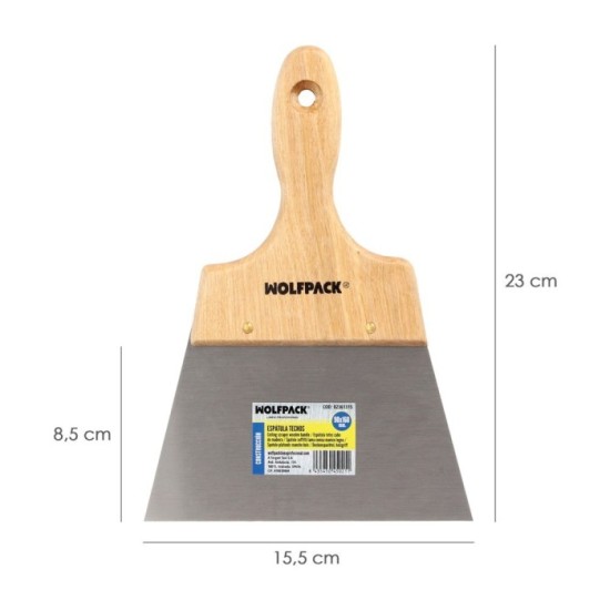 Espatula Techos Mango Madera Hoja Acero 90 x 160 mm, Aplicar Yeso, Pintora, Masillas, Pladur, etc, al por Mayor | Almacén de Fer