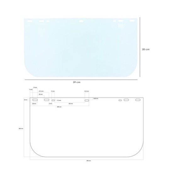 Recambio Pantalla 390x200 mm, Para Protector Facial Con Arnes al por Mayor | Almacén de Ferretería