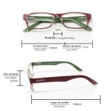 Gafas Lectura Kansas Rojo / Verde, Aumento +2,5 Gafas De Vista, Gafas De Aumento, Gafas Visión Borrosa al por Mayor | Almacén de