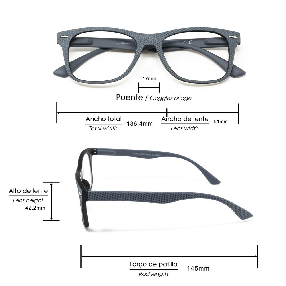 Gafas Lectura Illinois Gris Aumento +2,0 Gafas De Vista, Gafas De Aumento, Gafas Visión Borrosa al por Mayor | Almacén de Ferret