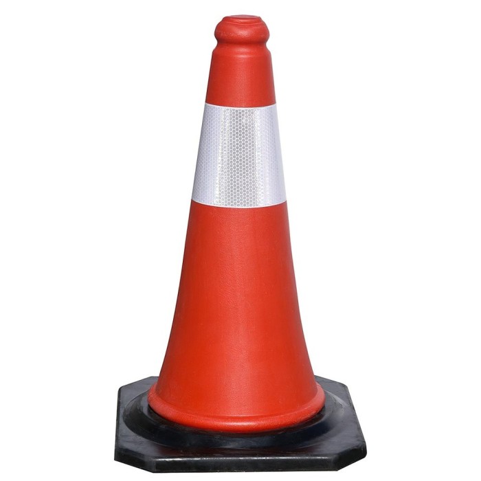 Cono Señalizacion Base Goma 75 cm, Reflectante Uso Domestico al por Mayor | Almacén de Ferretería