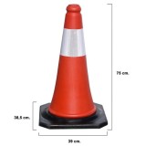 Cono Señalizacion Base Goma 75 cm, Reflectante Uso Domestico al por Mayor | Almacén de Ferretería