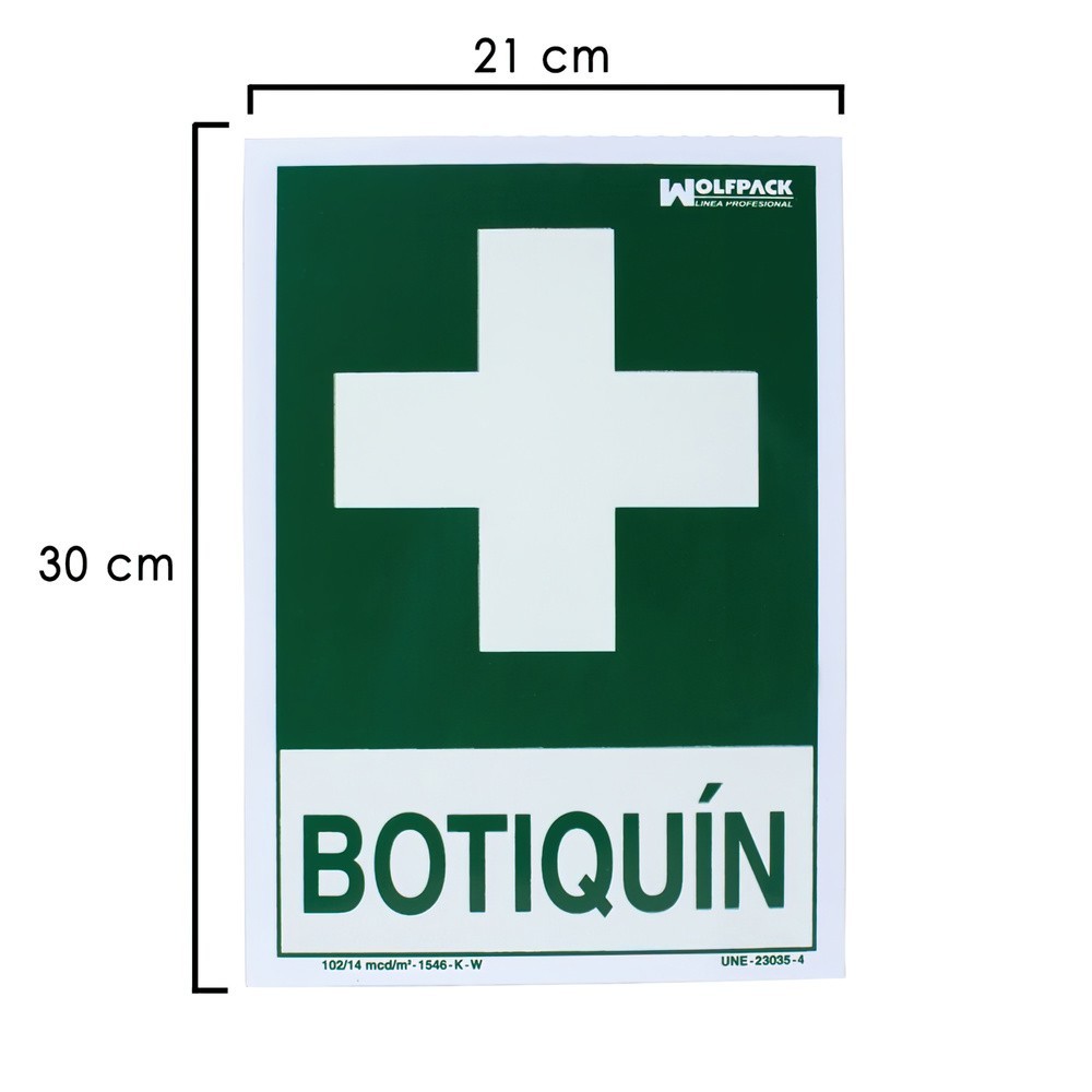Cartel Botiquin 21x 30 (Alt,) cm, al por Mayor | Almacén de Ferretería