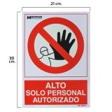Cartel Alto Acceso Solo Personal Autorizado 21x 30 (Alt,) cm, al por Mayor | Almacén de Ferretería