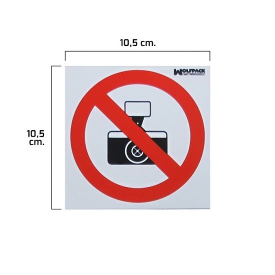 Cartel Prohibido Hacer Fotografias 10,5x10,5 cm, al por Mayor | Almacén de Ferretería