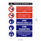 Cartel Combinado Aviso Normas Seguridad 21x 30 (Alt,) cm, al por Mayor | Almacén de Ferretería
