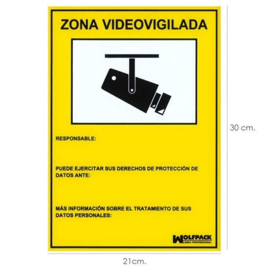 Cartel Zona Videovigilada 21 x 30 (Alt) cm, al por Mayor | Almacén de Ferretería