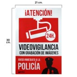 Cartel Alarma Conectada Aviso a Policia 21x 30 (Alt,) cm, al por Mayor | Almacén de Ferretería