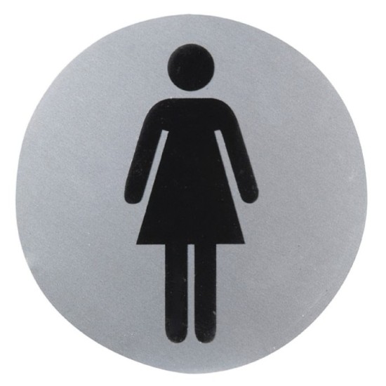 Cartel Aluminio Baño Mujer Ø12 cm, al por Mayor | Almacén de Ferretería