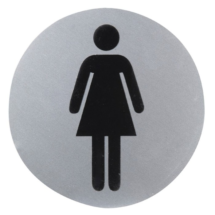 Cartel Aluminio Baño Mujer Ø12 cm, al por Mayor | Almacén de Ferretería