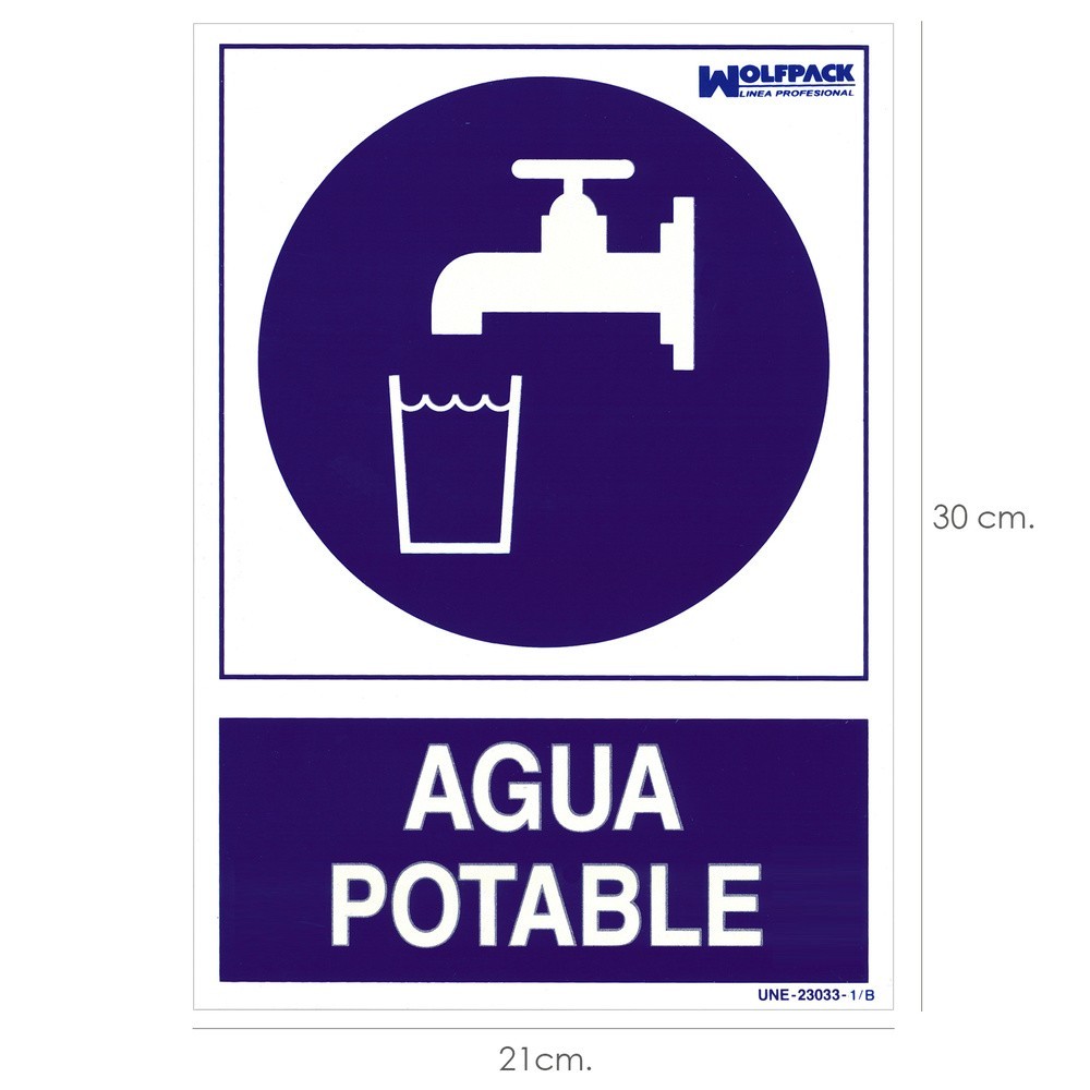 Cartel Agua Potable 21x 30 (Alt,) cm, al por Mayor | Almacén de Ferretería