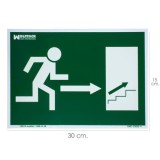 Cartel / Señal Fluorescente Salida Escalera Derecha Arriba 30 x 21 (Alt,) cm, al por Mayor | Almacén de Ferretería
