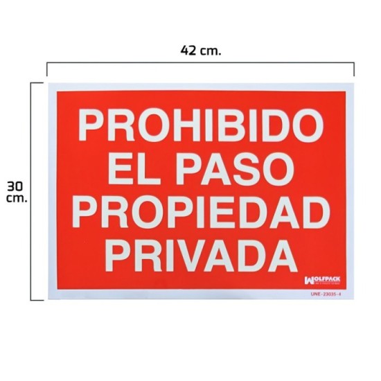 Cartel Prohibido El Paso Propiedad Privada 42 x 30 (Alt,) al por Mayor | Almacén de Ferretería