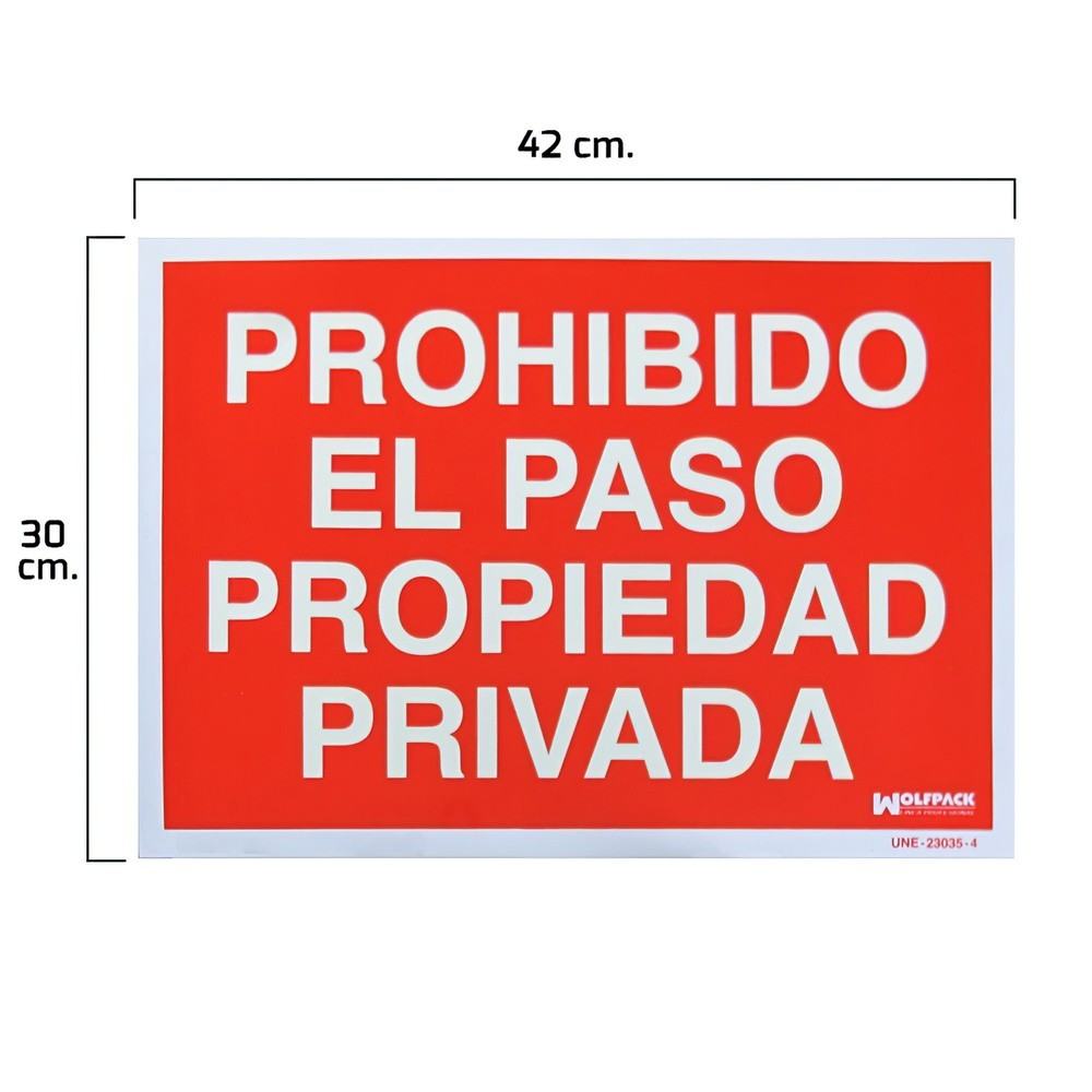 Cartel Prohibido El Paso Propiedad Privada 42 x 30 (Alt,) al por Mayor | Almacén de Ferretería