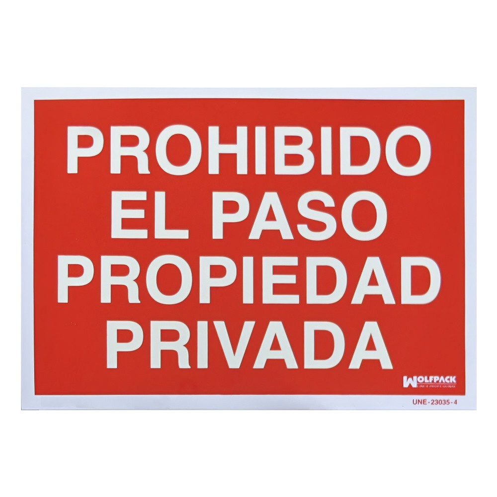 Cartel Prohibido El Paso Propiedad Privada 42 x 30 (Alt,) al por Mayor | Almacén de Ferretería